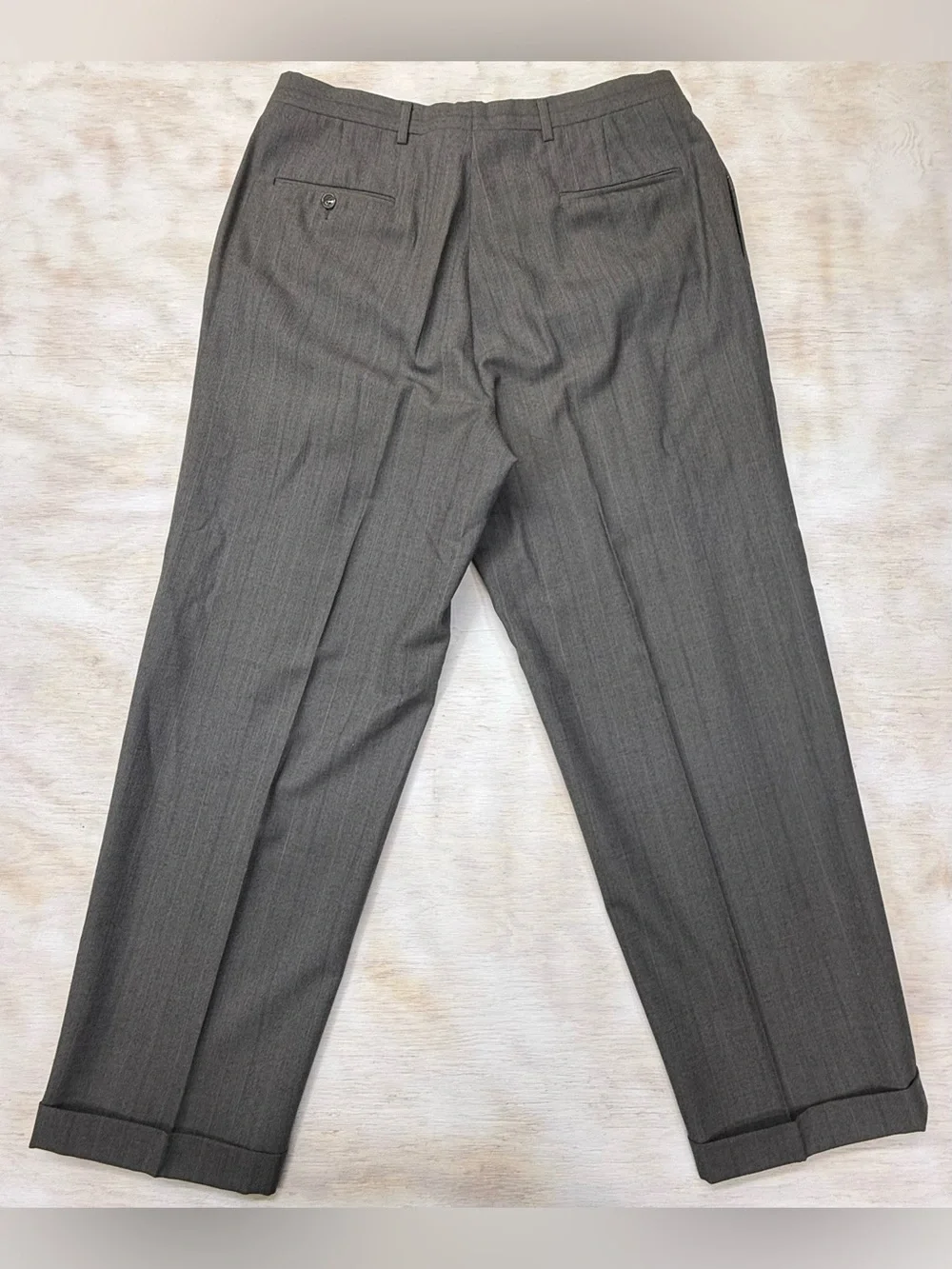 Christian Dior Triple Pleated 34x30.5 Men's Gray Tailored Dress Pants